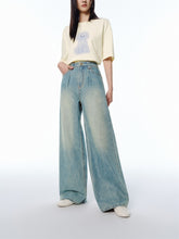 Women's Vintage Gradient Washed Wide-Leg Jeans